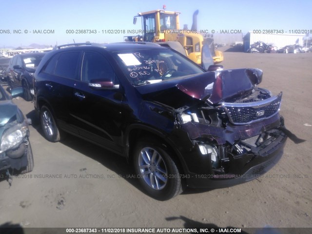 5XYKT4A71EG482885 - 2014 KIA SORENTO LX MAROON photo 1