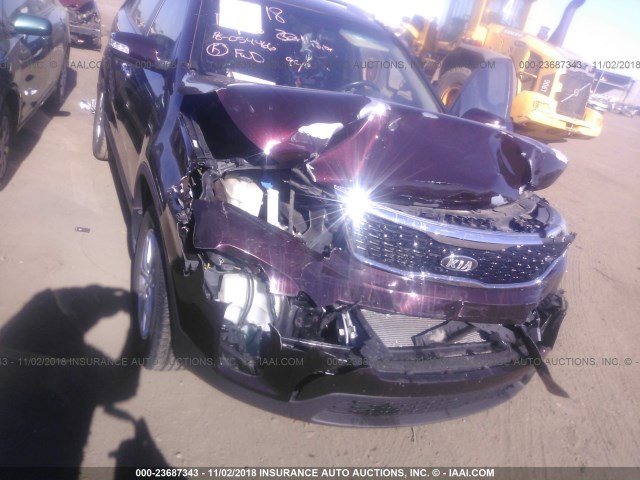 5XYKT4A71EG482885 - 2014 KIA SORENTO LX MAROON photo 6