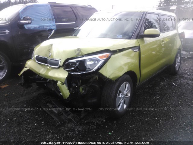 KNDJN2A20E7735500 - 2014 KIA SOUL GREEN photo 2