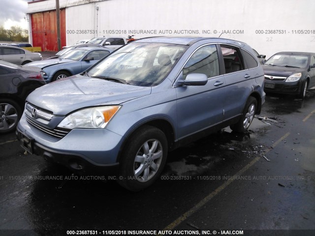 JHLRE48797C083487 - 2007 HONDA CR-V EXL Light Blue photo 2