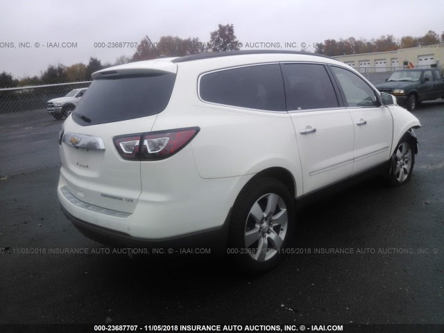 1GNKRJKD3EJ151959 - 2014 CHEVROLET TRAVERSE LTZ WHITE photo 4