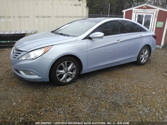 5NPEC4ACXCH368867 - 2012 HYUNDAI SONATA SE/LIMITED BLUE photo 2