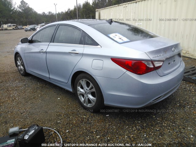 5NPEC4ACXCH368867 - 2012 HYUNDAI SONATA SE/LIMITED BLUE photo 3