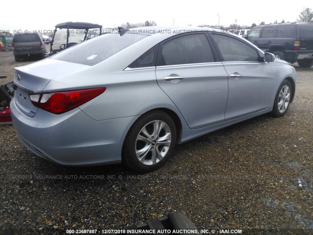 5NPEC4ACXCH368867 - 2012 HYUNDAI SONATA SE/LIMITED BLUE photo 4