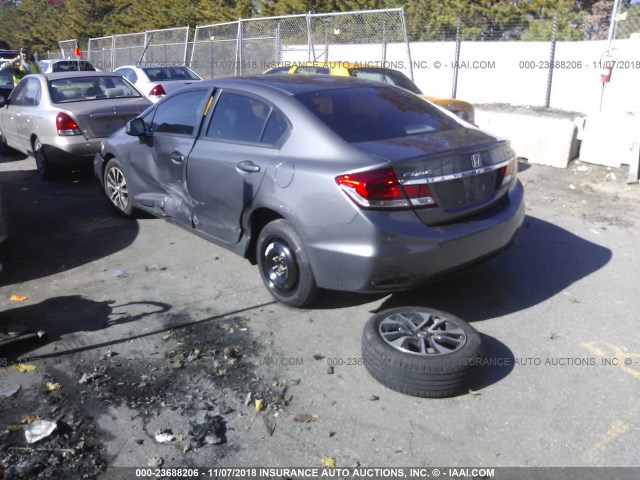 2HGFB2F98DH515370 - 2013 HONDA CIVIC EXL GRAY photo 3