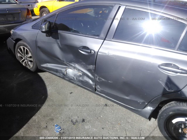 2HGFB2F98DH515370 - 2013 HONDA CIVIC EXL GRAY photo 6