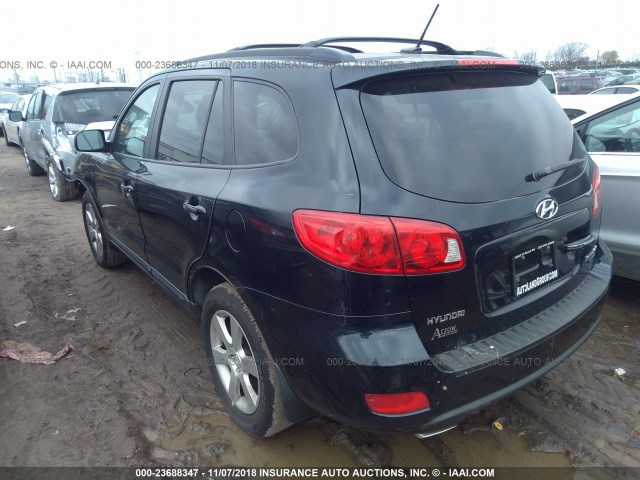 5NMSH73E48H145393 - 2008 HYUNDAI SANTA FE SE/LIMITED Dark Blue photo 3