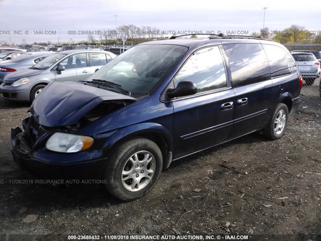 2D8GP44L24R601378 - 2004 DODGE GRAND CARAVAN SXT BLUE photo 2