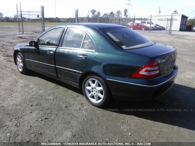 WDBRF61JX4F458274 - 2004 MERCEDES-BENZ C 240 GREEN photo 3