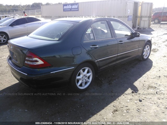 WDBRF61JX4F458274 - 2004 MERCEDES-BENZ C 240 GREEN photo 4