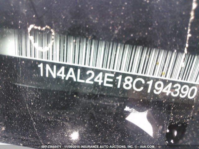 1N4AL24E18C194390 - 2008 NISSAN ALTIMA 2.5S SILVER photo 9