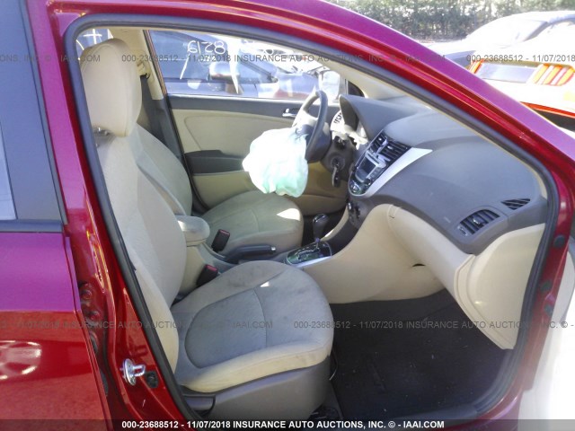 KMHCU4AE8EU761535 - 2014 HYUNDAI ACCENT GLS/SE RED photo 5