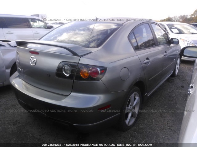 JM1BK123941212038 - 2004 MAZDA 3 S GRAY photo 4