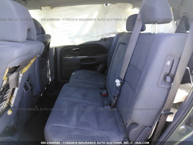 5FNYF28338B006335 - 2008 HONDA PILOT SE GRAY photo 8