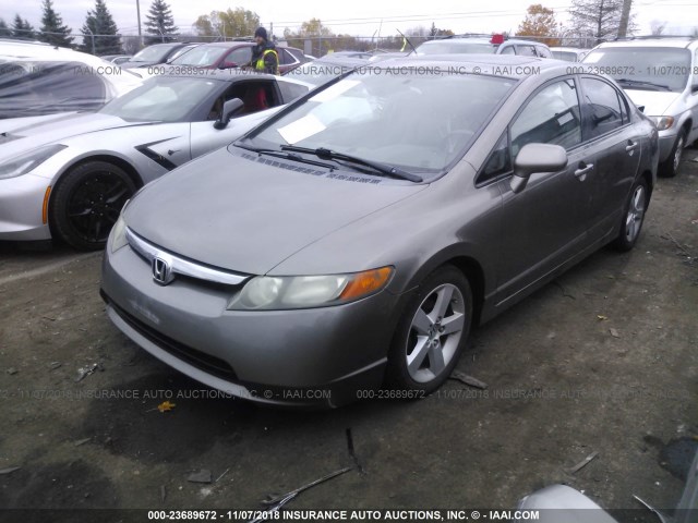 2HGFA16938H316505 - 2008 HONDA CIVIC EXL GRAY photo 2