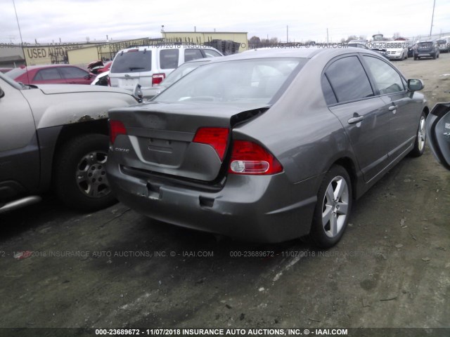 2HGFA16938H316505 - 2008 HONDA CIVIC EXL GRAY photo 4