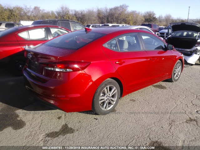 5NPD84LFXJH318732 - 2018 HYUNDAI ELANTRA SEL/VALUE/LIMITED RED photo 4