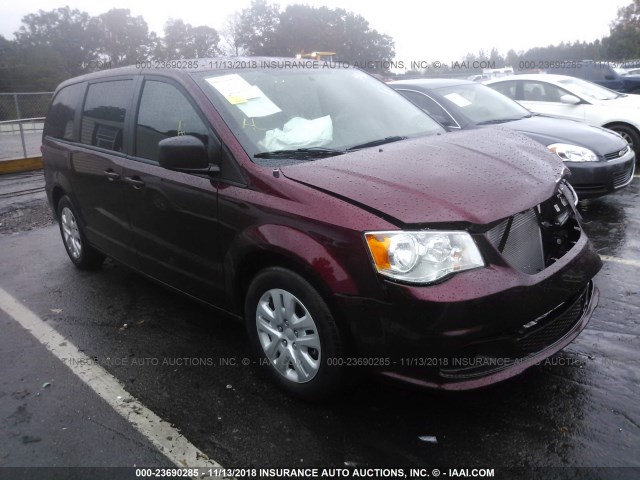 2C4RDGBG1JR163956 - 2018 DODGE GRAND CARAVAN SE RED photo 1