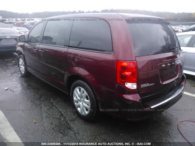 2C4RDGBG1JR163956 - 2018 DODGE GRAND CARAVAN SE RED photo 3