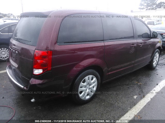 2C4RDGBG1JR163956 - 2018 DODGE GRAND CARAVAN SE RED photo 4