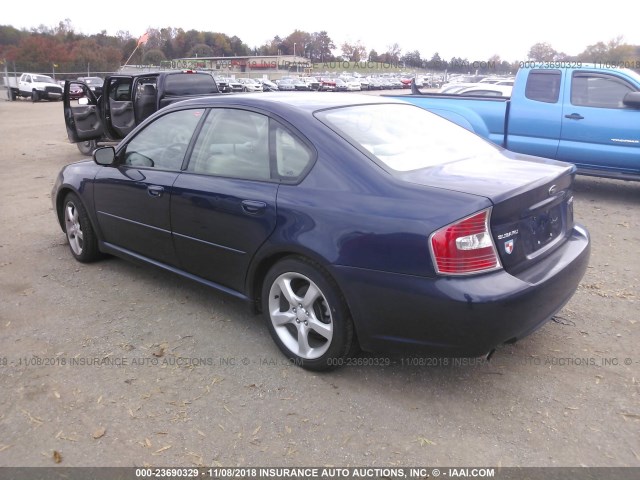 4S3BL616177200585 - 2007 SUBARU LEGACY 2.5I BLUE photo 3