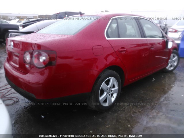 3VWRM71K69M053264 - 2009 VOLKSWAGEN JETTA SE/SEL RED photo 4