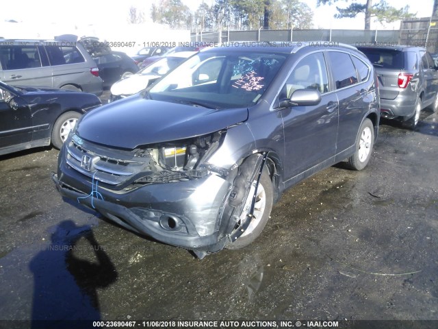 2HKRM3H72DH511197 - 2013 HONDA CR-V EXL GRAY photo 2