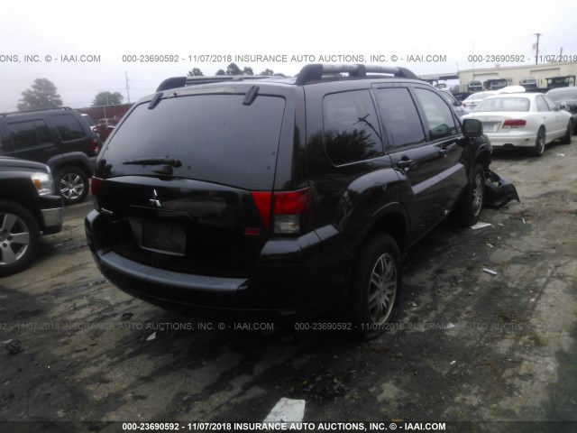 4A4MM31S47E047805 - 2007 MITSUBISHI ENDEAVOR SE BLACK photo 4