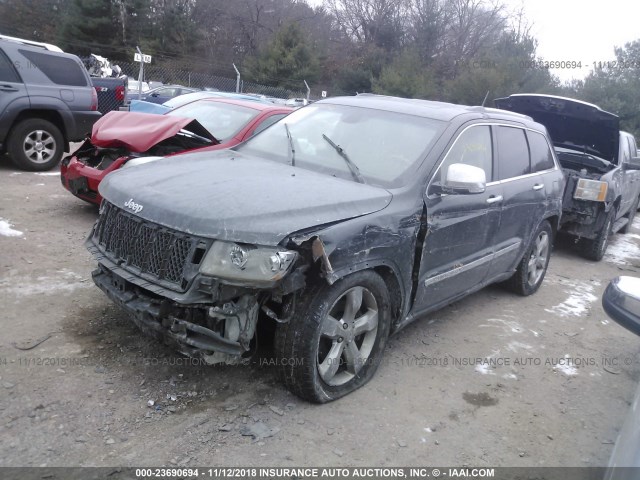 1J4RR6GT5BC606289 - 2011 JEEP GRAND CHEROKEE OVERLAND GREEN photo 2