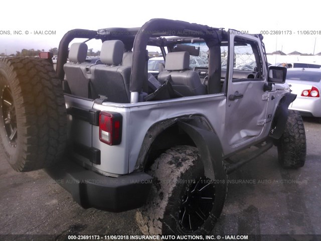 1J4FA24109L745648 - 2009 JEEP WRANGLER X SILVER photo 4