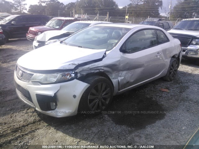 KNAFW6A36B5378346 - 2011 KIA FORTE SX SILVER photo 2