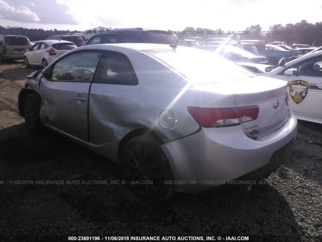 KNAFW6A36B5378346 - 2011 KIA FORTE SX SILVER photo 3