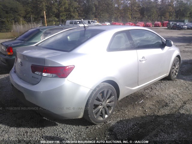 KNAFW6A36B5378346 - 2011 KIA FORTE SX SILVER photo 4