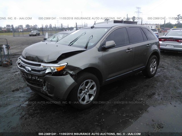 2FMDK4JC6DBB08862 - 2013 FORD EDGE SEL GRAY photo 2