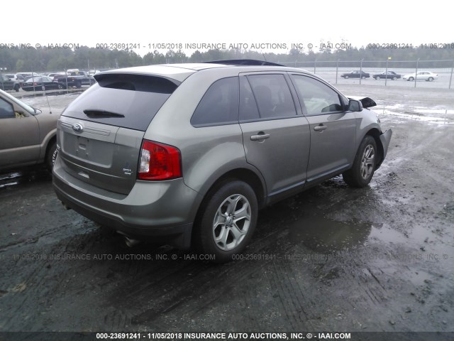 2FMDK4JC6DBB08862 - 2013 FORD EDGE SEL GRAY photo 4