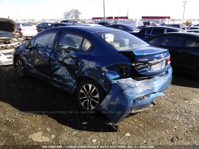 19XFB2F86EE067715 - 2014 HONDA CIVIC EX BLUE photo 3