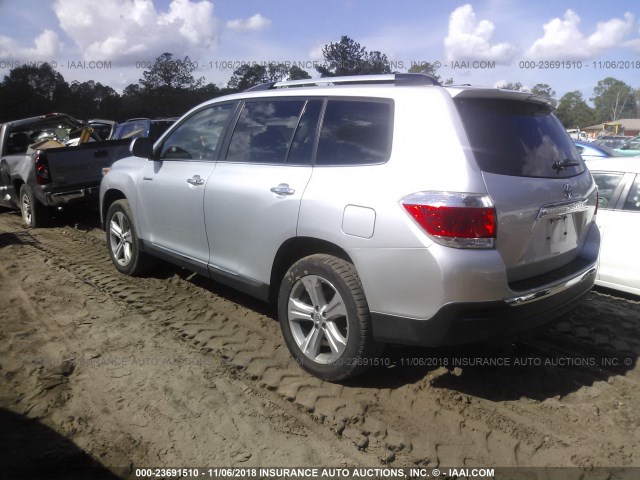 5TDYK3EH5DS123860 - 2013 TOYOTA HIGHLANDER LIMITED SILVER photo 3