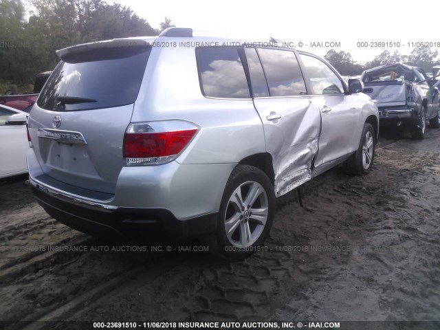 5TDYK3EH5DS123860 - 2013 TOYOTA HIGHLANDER LIMITED SILVER photo 4