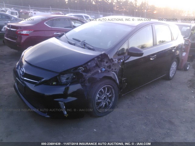 JTDZN3EU8EJ001646 - 2014 TOYOTA PRIUS V BLACK photo 2