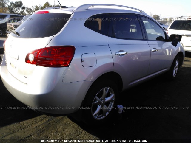 JN8AS5MT3AW028233 - 2010 NISSAN ROGUE S/SL/KROM SILVER photo 4