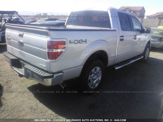 1FTFW1EF8BFC13838 - 2011 FORD F150 SUPERCREW SILVER photo 4