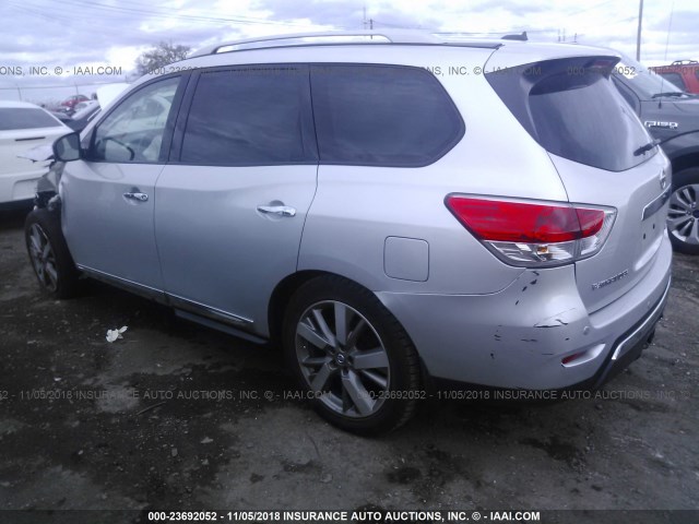 5N1AR2MNXEC687307 - 2014 NISSAN PATHFINDER S/SV/SL/PLATINUM SILVER photo 3