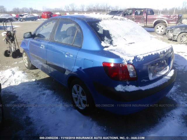 KNADE123586307234 - 2008 KIA RIO LX/SX BLUE photo 3