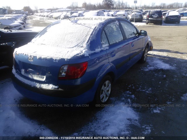 KNADE123586307234 - 2008 KIA RIO LX/SX BLUE photo 4