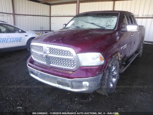 1C6RR7NT1FS698356 - 2015 RAM 1500 LARAMIE BURGUNDY photo 6