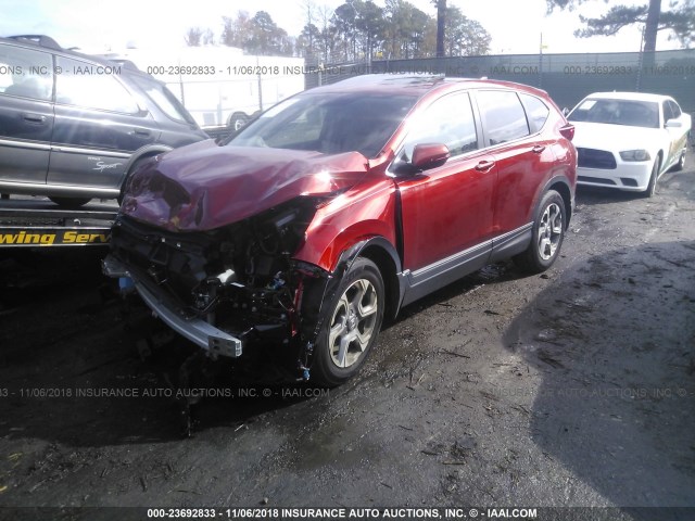 2HKRW1H83HH518740 - 2017 HONDA CR-V EXL RED photo 2