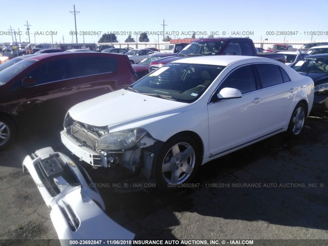 1G1ZC5EB4AF120123 - 2010 CHEVROLET MALIBU 1LT WHITE photo 2