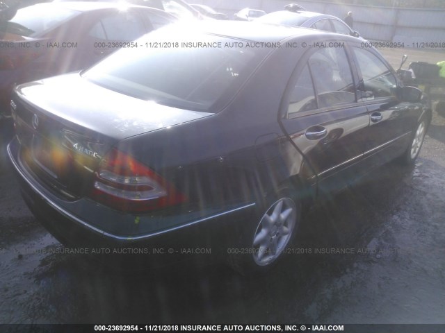 WDBRF81J44F440347 - 2004 MERCEDES-BENZ C 240 4MATIC BLACK photo 4