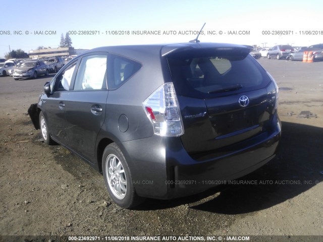 JTDZN3EU9D3190343 - 2013 TOYOTA PRIUS V GRAY photo 3