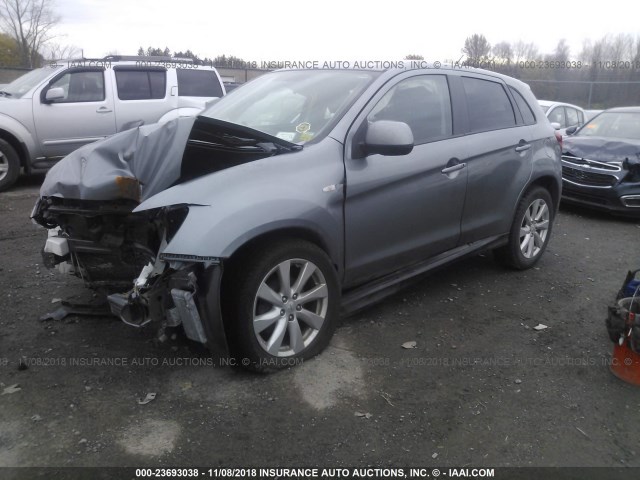 4A4AP3AU5EE030469 - 2014 MITSUBISHI OUTLANDER SPORT ES GRAY photo 2